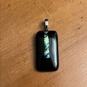 Hand-Made Black Glass Pendant